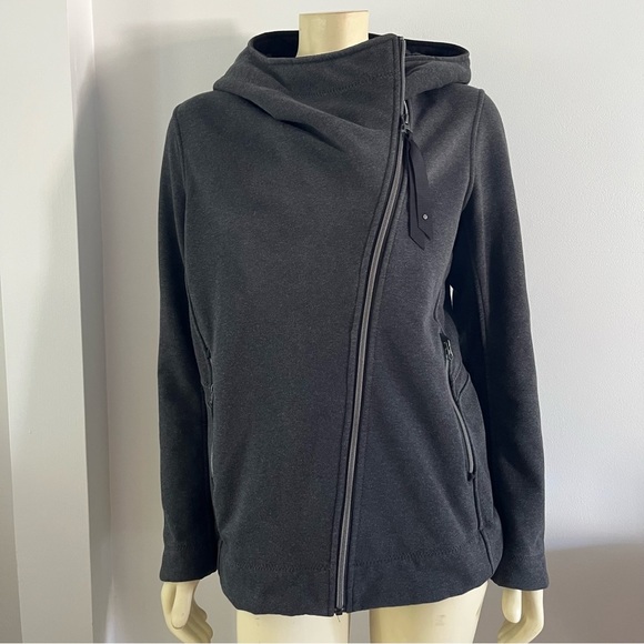 lululemon athletica Jackets & Blazers - LULULEMON Women’s Cozy Up Buttercup Jacket Hooded Soft shearling Gray Black 8